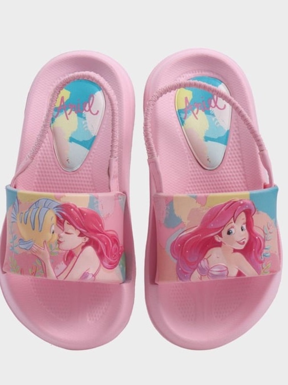 Disney Ariel Pink Toddler Slide Sandals Size 11/12 XL